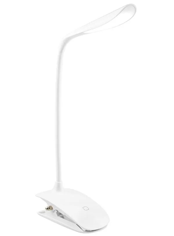Colorway stolní LED lampa / CW-DL04FCB-W/ Integrovaná baterie / Klip na uchycení/ Bílá