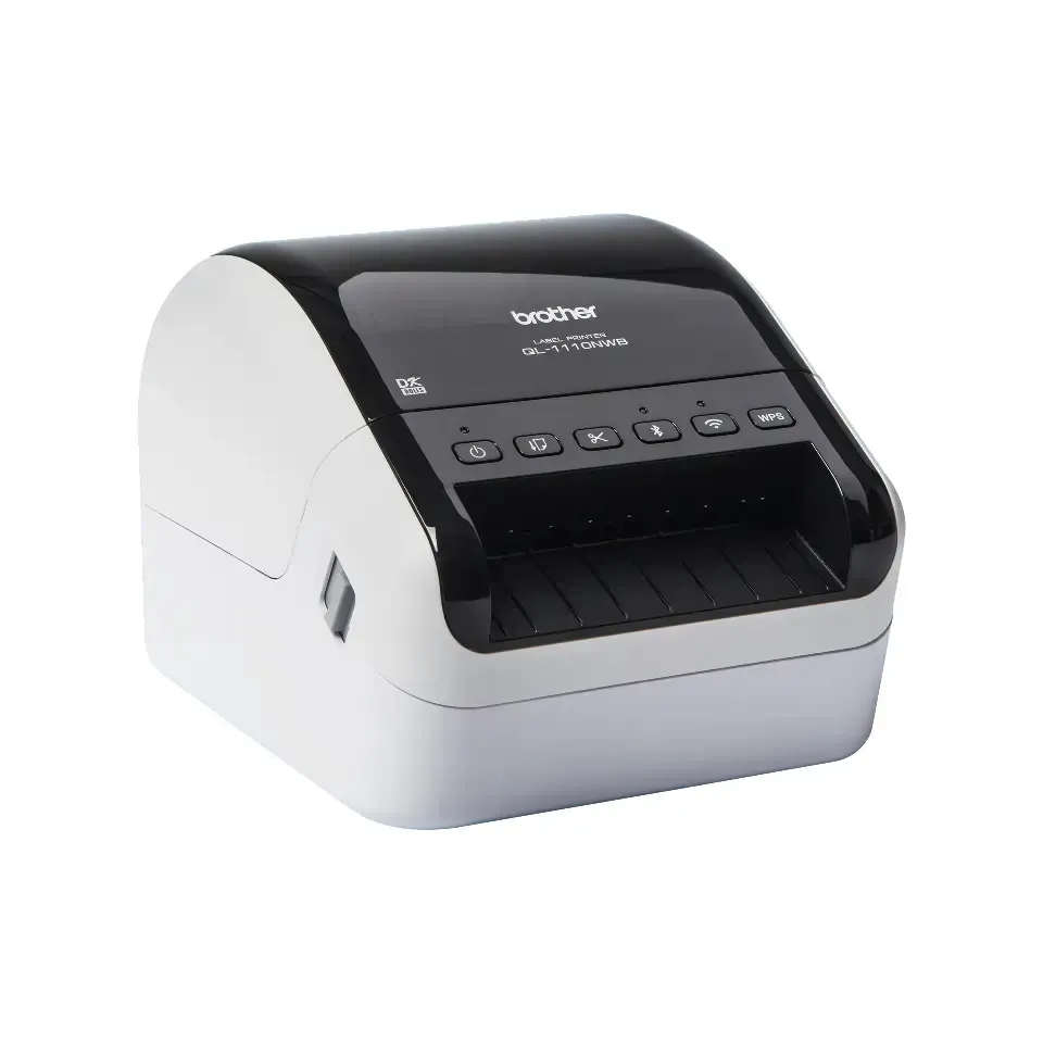 Brother QL-1110NWBc – Breitformat-Etikettendrucker bis 103 mm, 300 dpi, 110 mm/s, USB, Ethernet, WLAN, Bluetooth