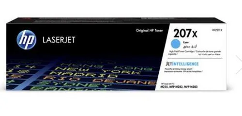 HP W2211X originální toner azurový č.207X velký cca 2450 str. (cyan, pro HP CLJ M255, M282, M283, Jetintelligence )