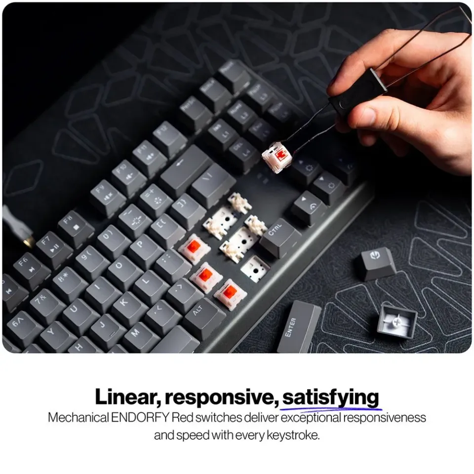 Endorfy Thock V2 TKL Klávesnice, herní, drátová, mechanická, Endorfy Red,CZ/SK l