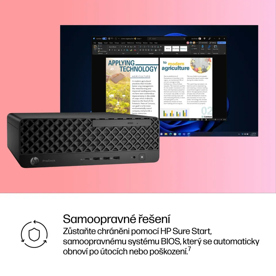 HP PC ProDesk 4 SFF G1i AI, Ultra 5 235, 1x16GB, 512GB,Intel UHD (Arc)3Xe LPG,kl. a myš, 180W Gold, DP+HDMI,Win11Pro