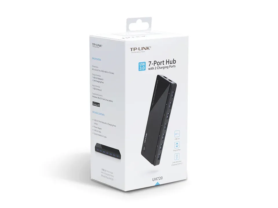 TP-LINK UH720 7 ports USB 3.0 Hub 7 12V/2,5A s 2 porty pro nabíjení