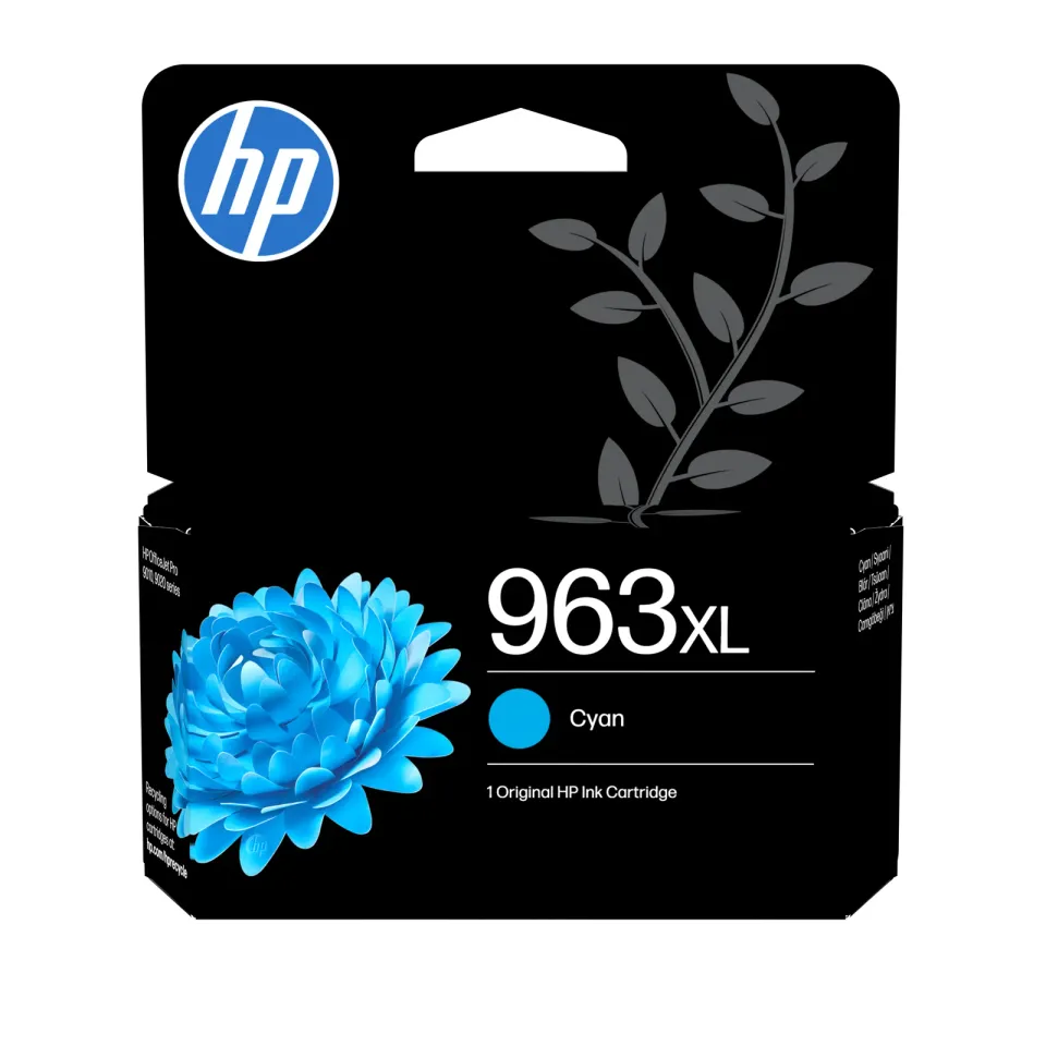 HP 3JA27AE originální náplň azurová velká č.963XL (cyan, cca 1600 stran) (pro OfficeJet Pro 9010, 9013, 9020, 9023, 9022e)