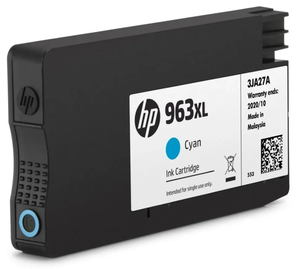 HP 3JA27AE originální náplň azurová velká č.963XL (cyan, cca 1600 stran) (pro OfficeJet Pro 9010, 9013, 9020, 9023, 9022e)