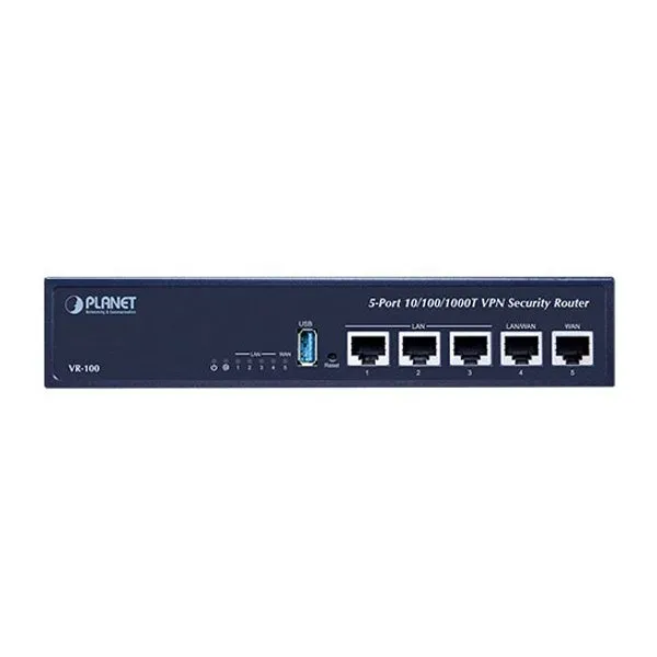 Planet VR-100 Router/firewall VPN/VLAN/QoS, 2x WAN (SD-WAN), 3x LAN