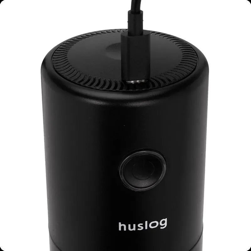 Elektrický mlýnek na kávu akumulátorový Huslog černý
