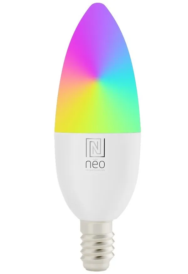 IMMAX NEO SMART žárovka LED E14, C37, 4,8W RGB+CCT, stmívatelná, Zigbee, TUYA