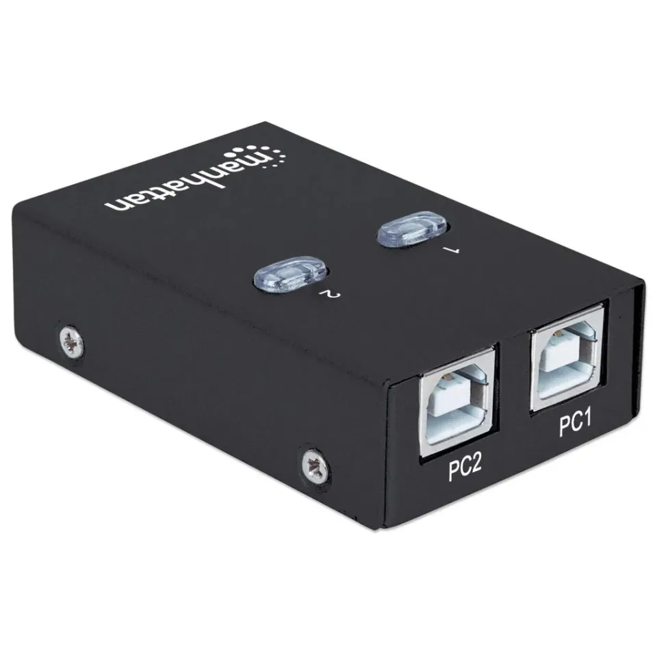 MANHATTAN USB 2.0 přepínač 2:1 (switch, 1 zařízení pro 2 PC)