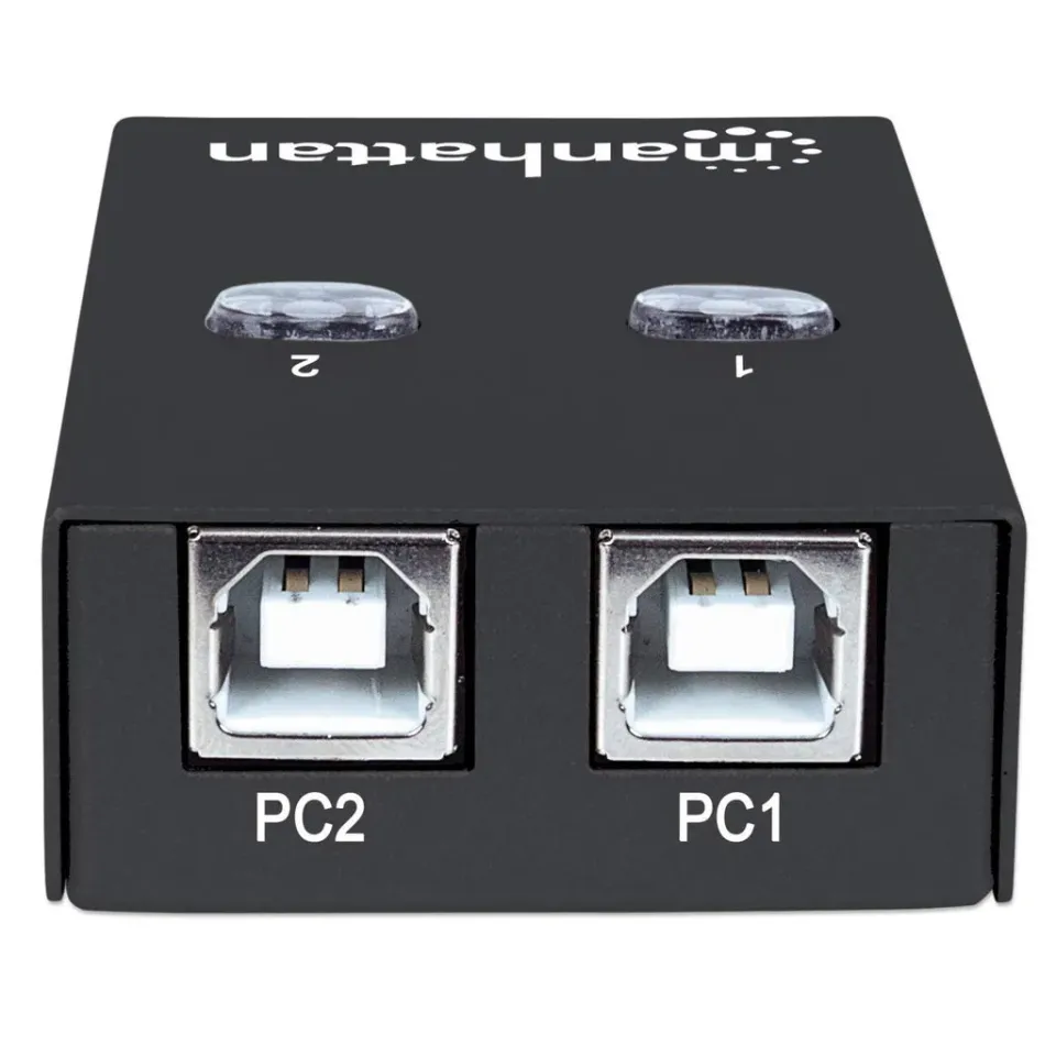 MANHATTAN USB 2.0 přepínač 2:1 (switch, 1 zařízení pro 2 PC)