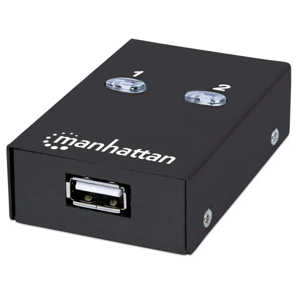 MANHATTAN USB 2.0 přepínač 2:1 (switch, 1 zařízení pro 2 PC)