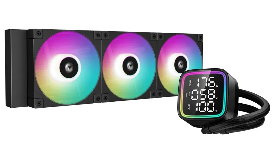DEEPCOOL vodní chladič LD360 / 3x120 mm PWM ARGB fan / display / černý (R-LD360-BKMSN-G-1)