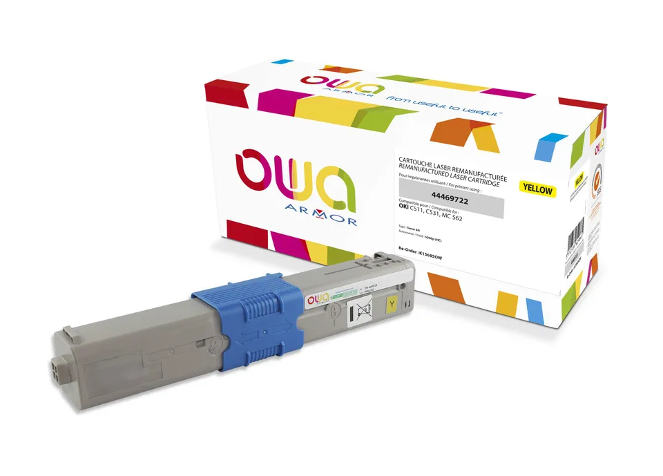 OWA Armor toner kompatibilní s OKI 44469722, 5000st, žlutá/yellow