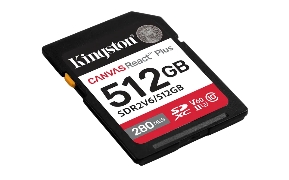 KINGSTON 512GB Canvas React Plus SDXC UHS-II 280R/100W U3 V60 for Full HD/4K