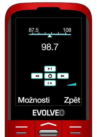 EVOLVEO EasyPhone XO, mobilní telefon pro seniory s nabíjecím stojánkem (červená