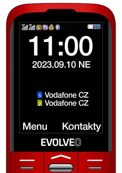 EVOLVEO EasyPhone XO, mobilní telefon pro seniory s nabíjecím stojánkem (červená