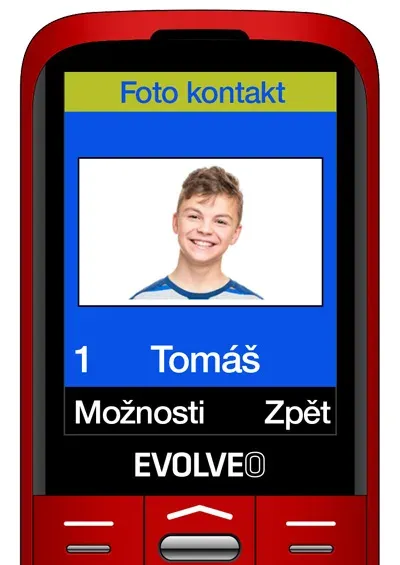 EVOLVEO EasyPhone XO, mobilní telefon pro seniory s nabíjecím stojánkem (červená