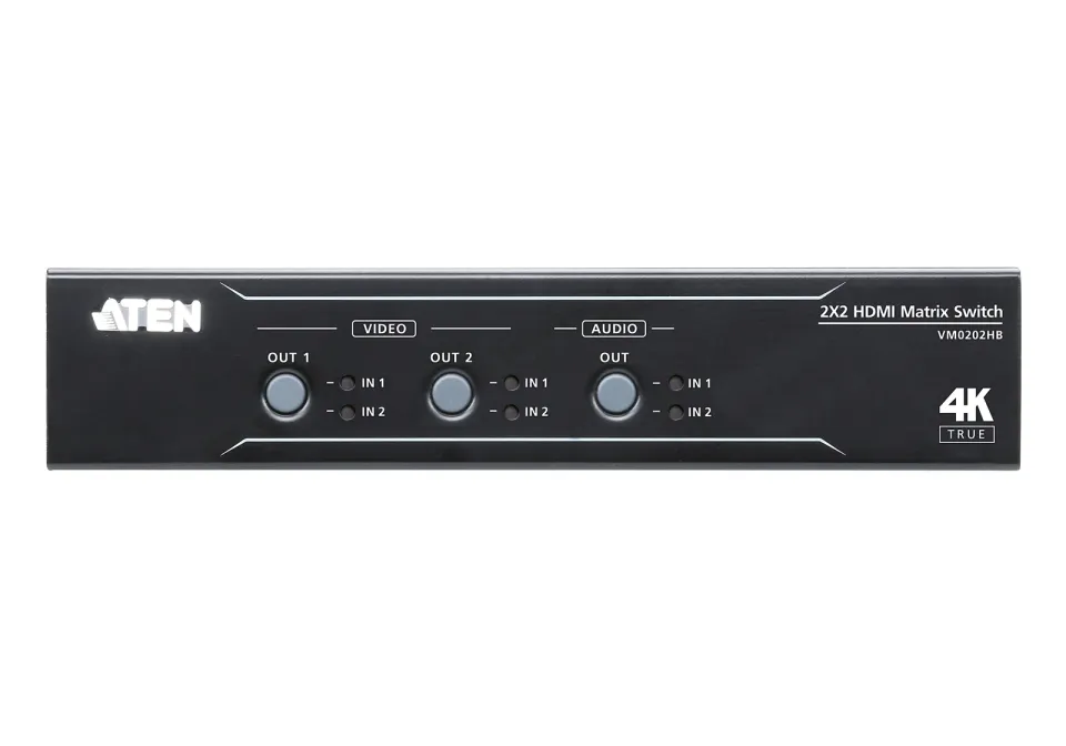 ATEN VM0202HB 2 x 2 True 4K HDMI Matrix Switch with Audio De-Embedder