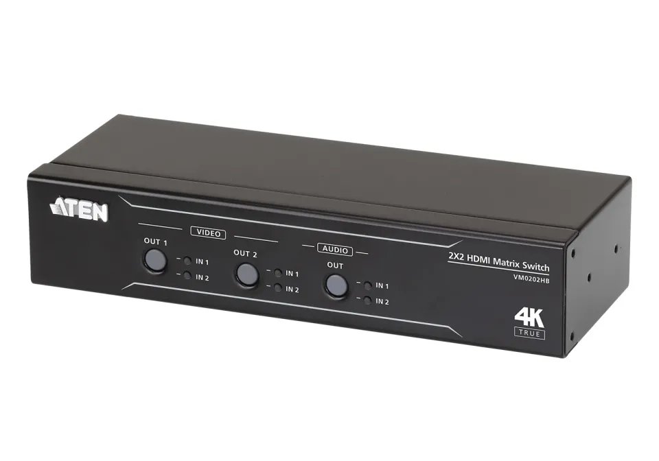 ATEN VM0202HB 2 x 2 True 4K HDMI Matrix Switch with Audio De-Embedder