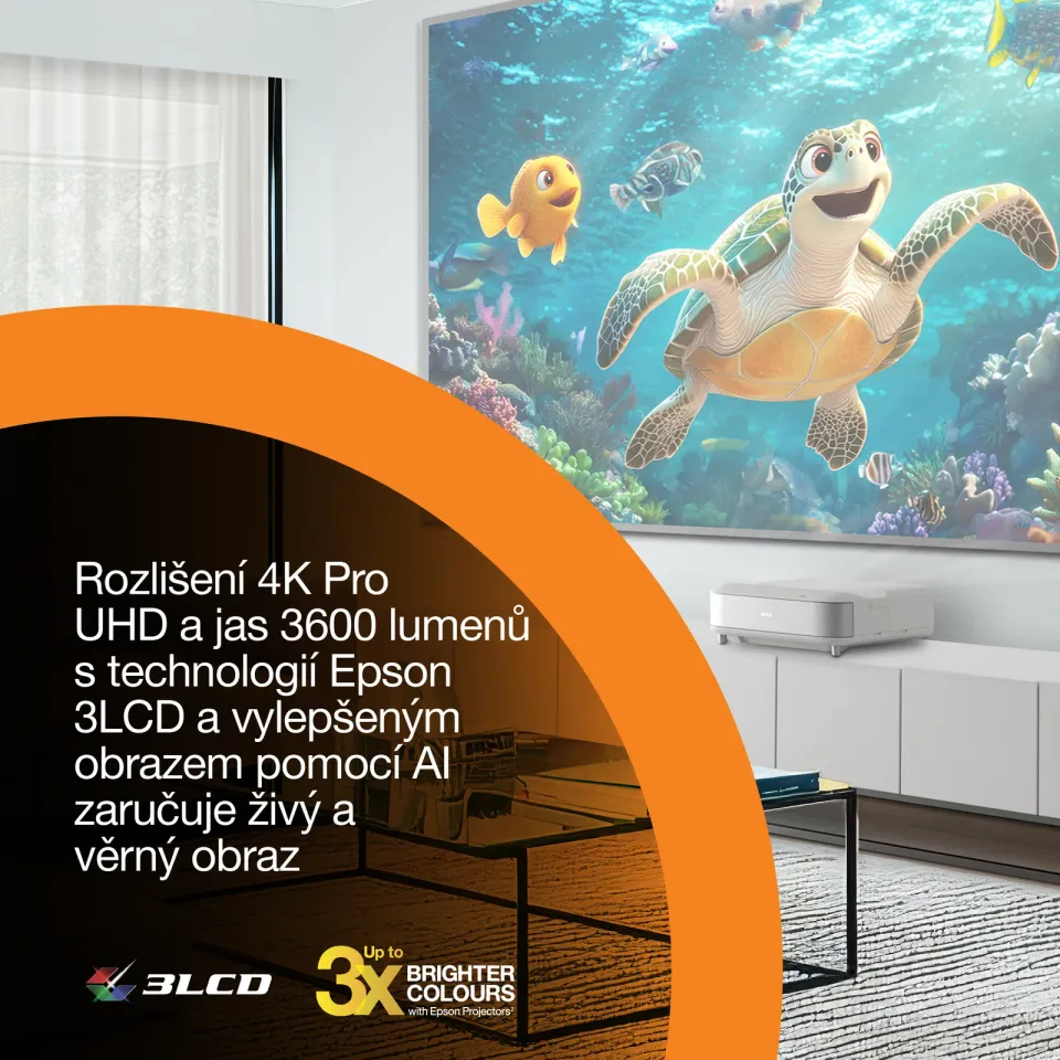 EPSON projektor EH-LS670W diamantová bílá, 4K PRO-UHD, 3600lm, HDMI, USB, Google TV, 240Hz
