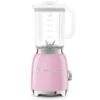 Smeg BLF03PKEU mixér, 800 W, 4 programy, funkce pulse, 18000 RPM, nerezové ostří, Ice crush, 50's Style, růžový