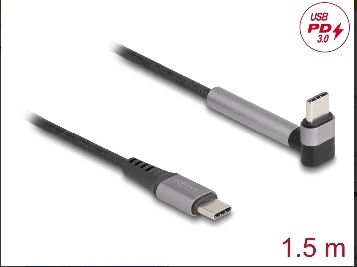 Delock Kabel USB 2.0 ze zástrčky USB Type-C na zástrčku, pravoúhlý, s funkcí sto