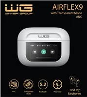 WG - Bluetooth sluchátka WG AirFlex 9 s displejem, Avatar, ANC, bílá