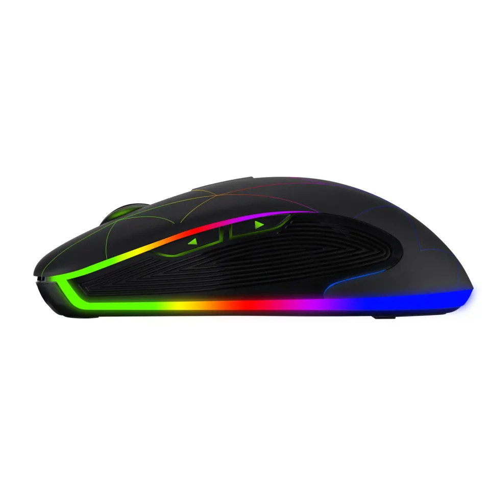 EVOLVEO WM430 - herní, optická, bezdrátová myš, RGB podsvícení , 2400 DPI, USB