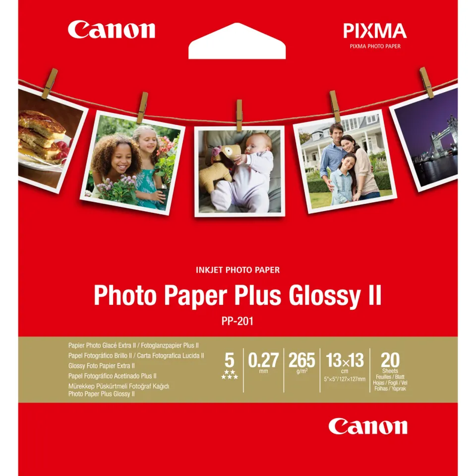 Canon PP-201,13x13cm fotopapír lesklý,20 ks,265g/m