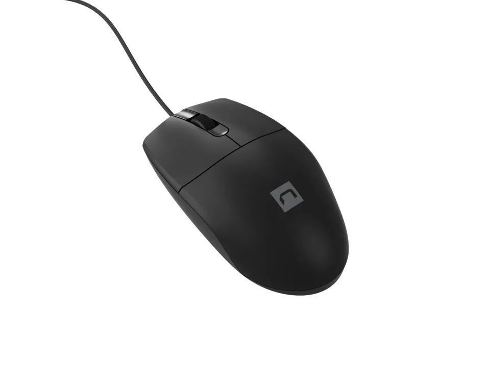 Natec optická myš RUFF Plus 1200 DPI/Kancelářská/Optická/1 200 DPI/Drátová USB/Černá