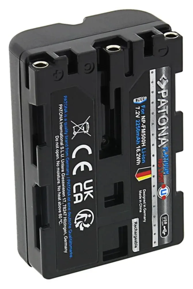 PATONA baterie pro foto Sony NP-FM500H 2250mAh Li-Ion Platinum USB-C nabíjení