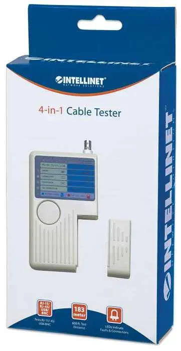 Intellinet Cable Tester, 4-in-1, RJ11, RJ45, USB and BNC