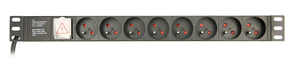 Gembird PDU 8 zásuvek, C14, 1U, 10 A, 3m