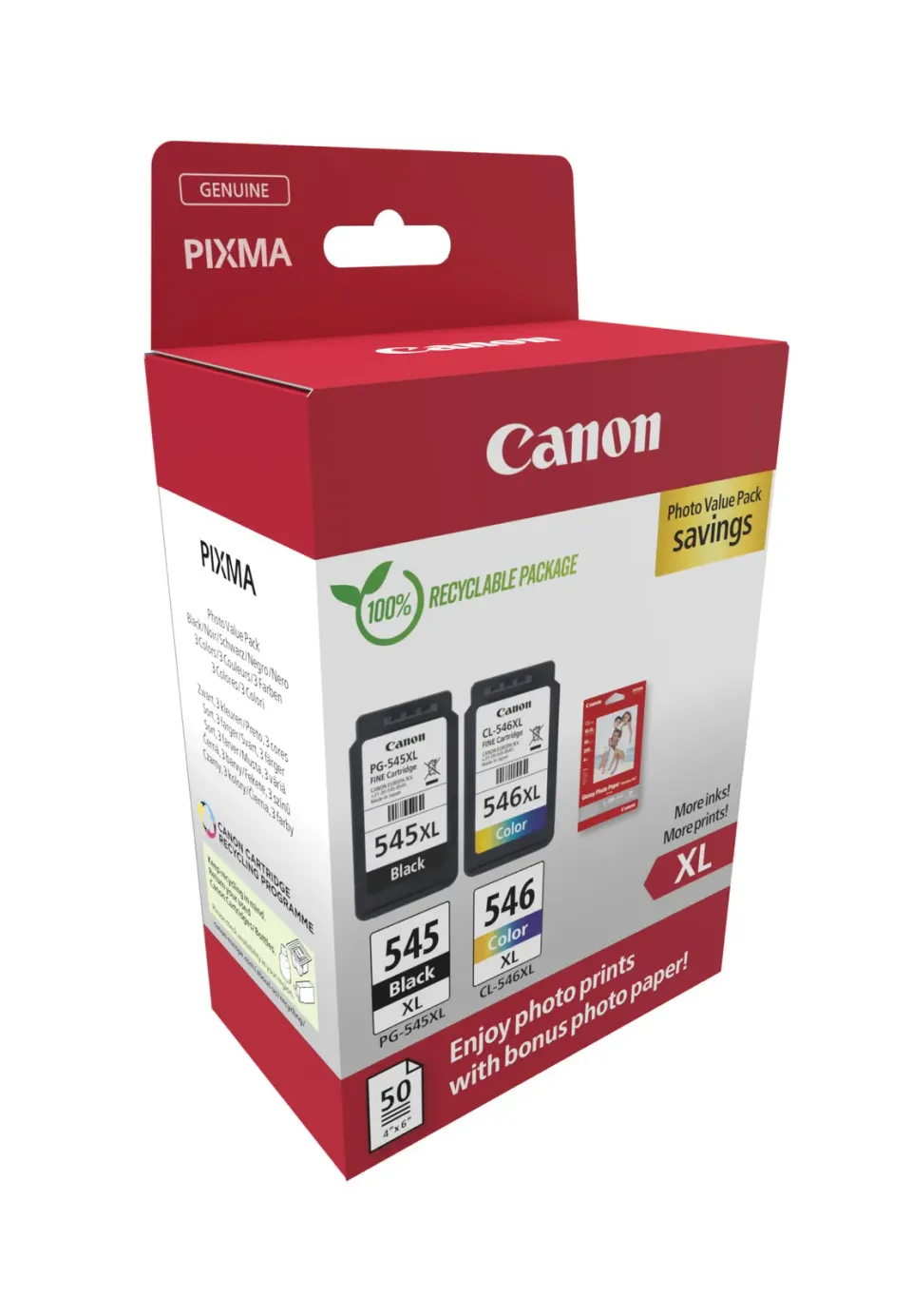 Canon cartridge PG-545XL/CL-546XL+ fotopapír GP 501/Multipack/400str.