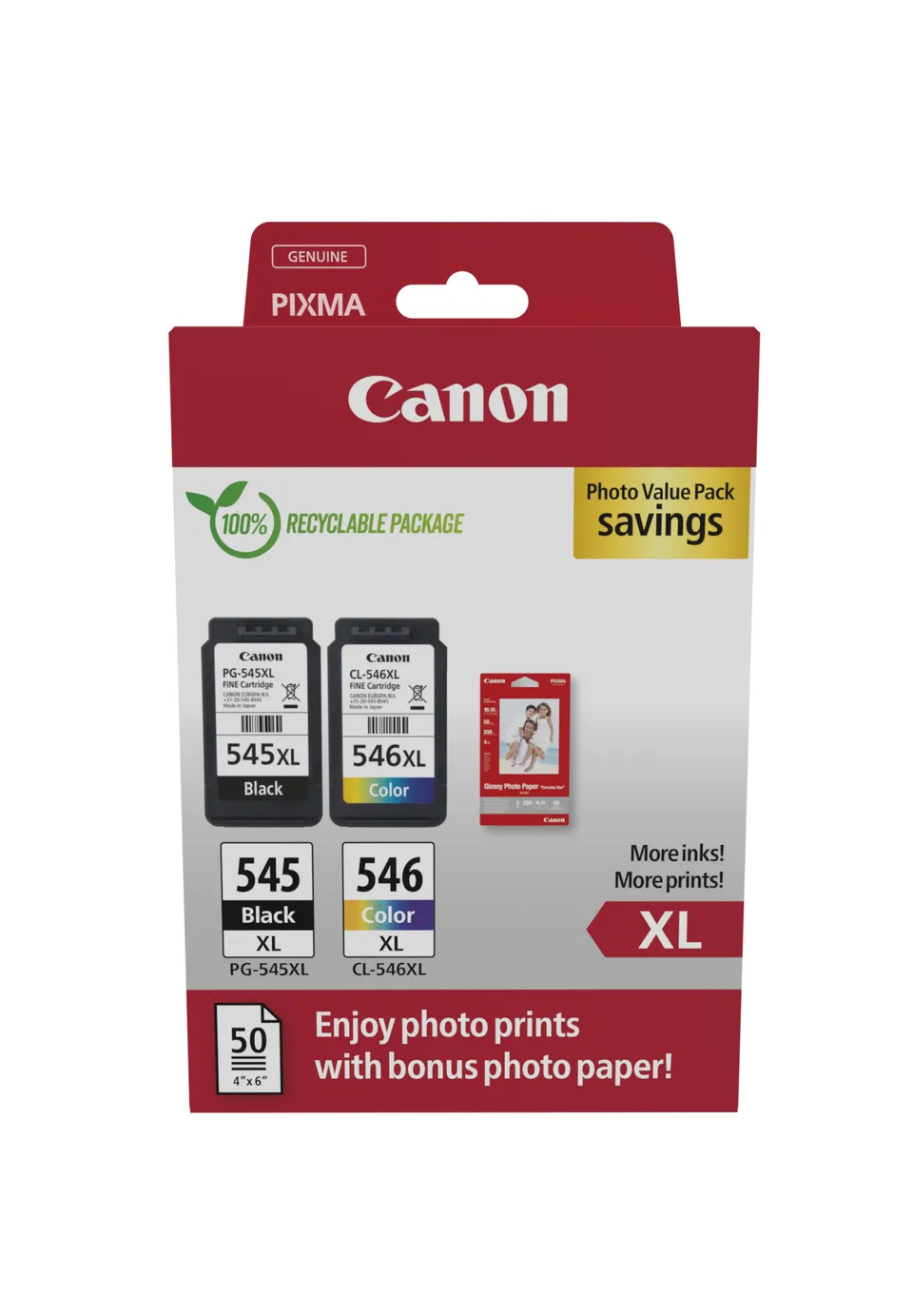 Canon cartridge PG-545XL/CL-546XL+ fotopapír GP 501/Multipack/400str.