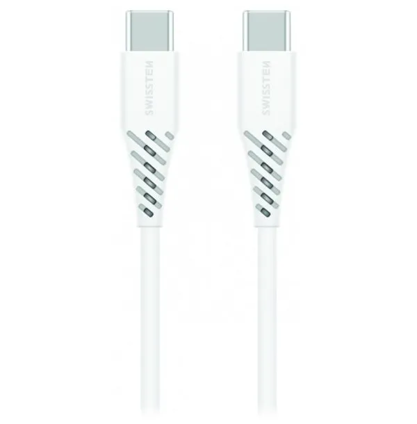 Swissten Datový Kabel TPE USB-C/USB-C Power delivery 5A (100W) 1,5 M bílý