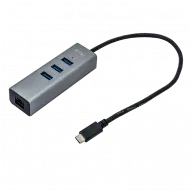 i-Tec USB-C 3.1 HUB 3port Metal + Gigabit Ethernet adaptér, 1x USB na RJ-45