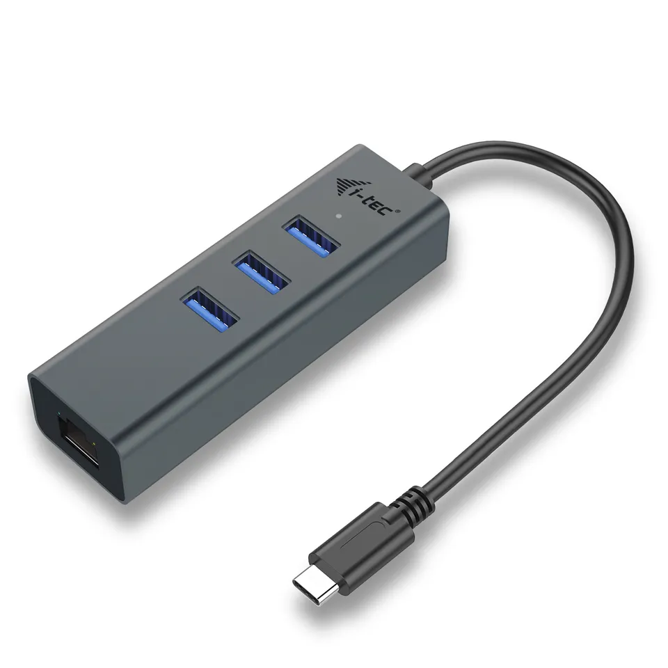 i-Tec USB-C 3.1 HUB 3port Metal + Gigabit Ethernet adaptér, 1x USB na RJ-45