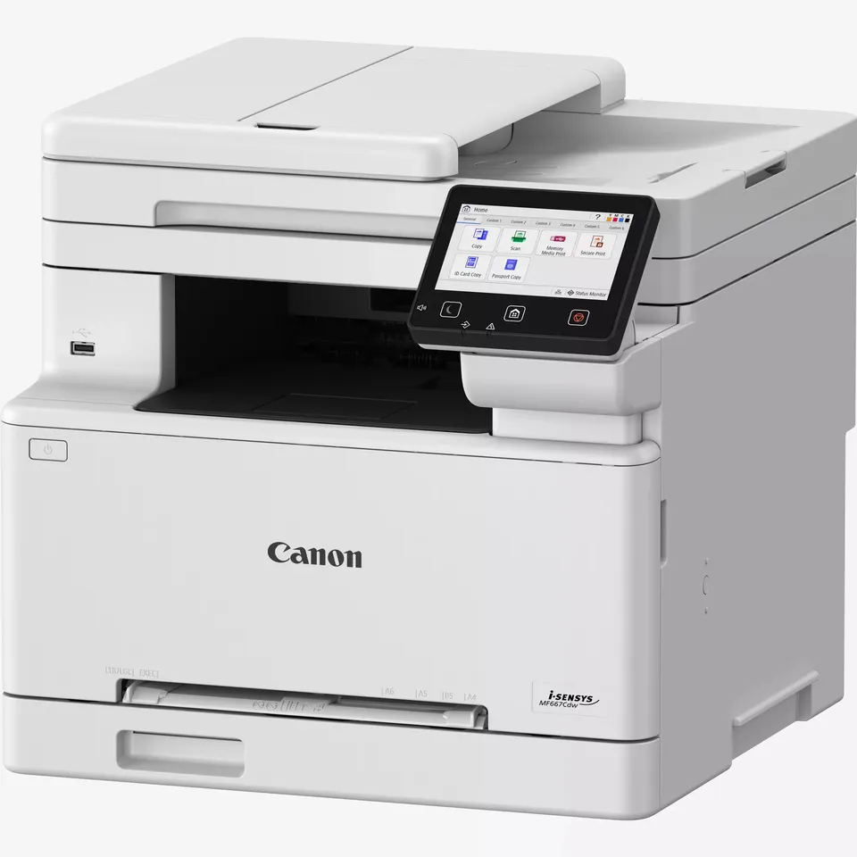 Canon i-SENSYS MF667Cdw – A4 colour laser multifunction 4-in-1 with fax, 25 ppm, duplex, DADF, LAN and Wi-Fi