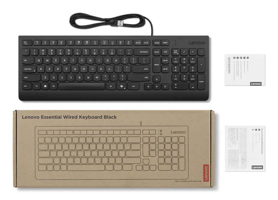Lenovo Essential Wired Keyboard (Black) - Slovak 245/PS/2/SK/Černá