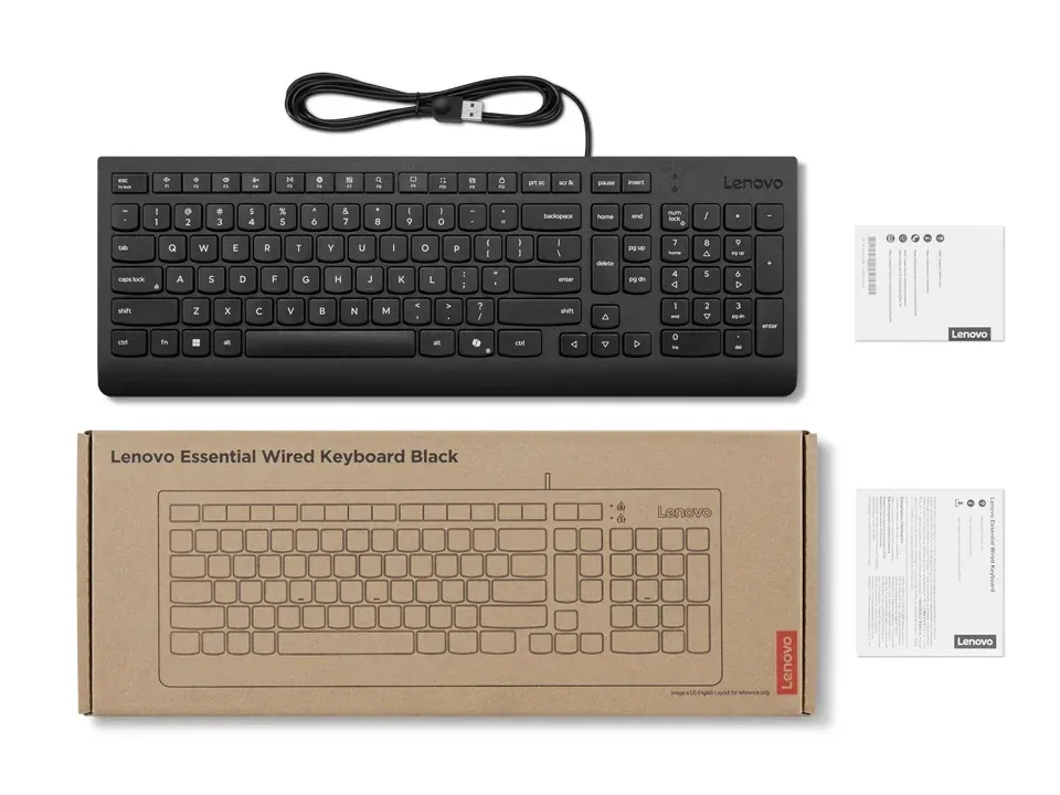 Lenovo Essential Wired Keyboard (Black) - Slovak 245/PS/2/SK/Černá
