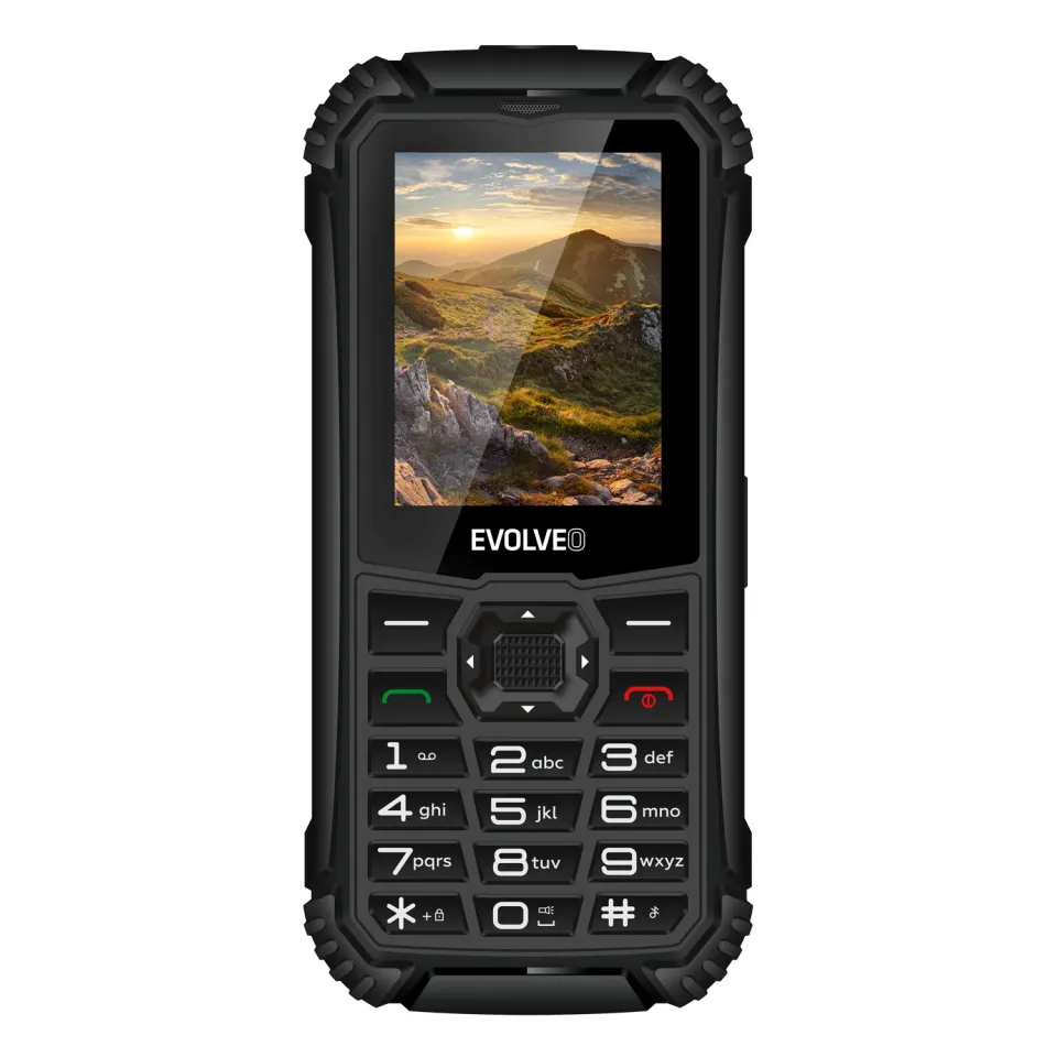 EVOLVEO StrongPhone Q1, vodotěsný odolný Dual SIM telefon, černý