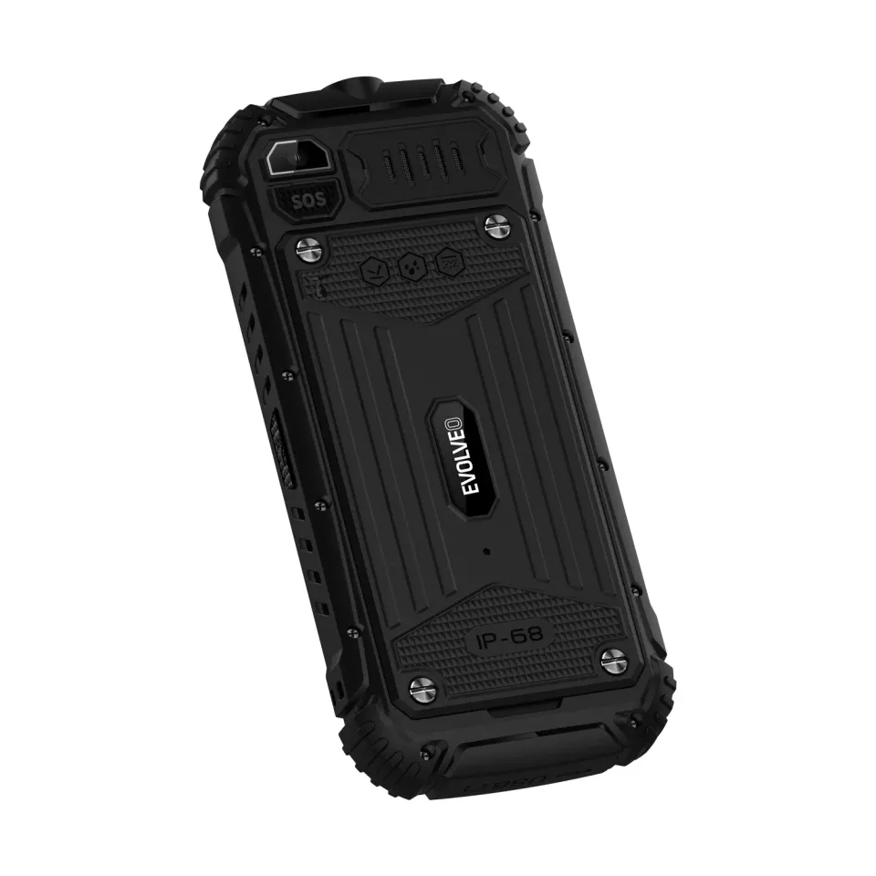 EVOLVEO StrongPhone Q1, vodotěsný odolný Dual SIM telefon, černý