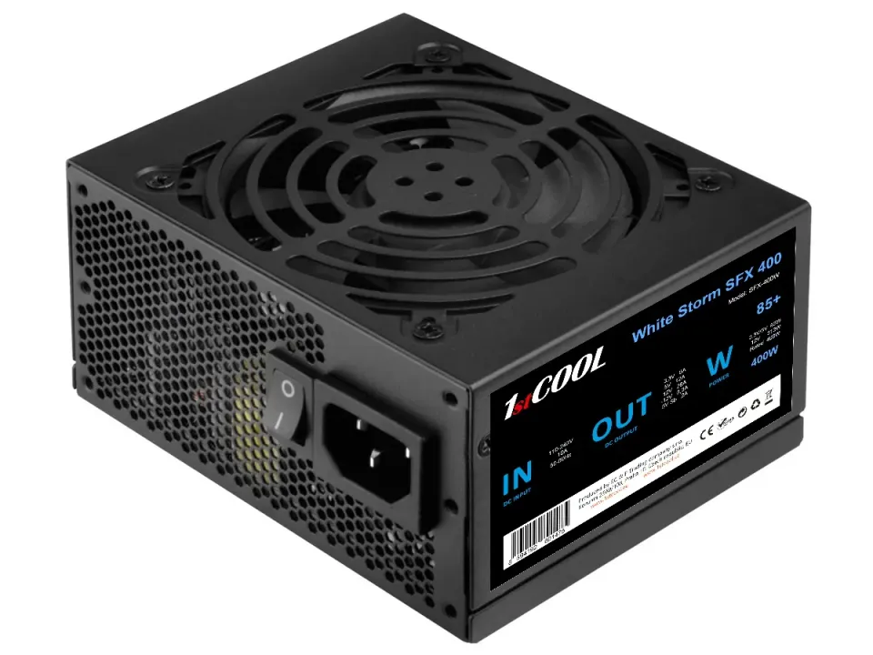 1stCOOL zdroj 400W WHITE STORM SFX 400W 85+ s aktivnim PFC, ventilátor 80mm (zdroj do PC case)