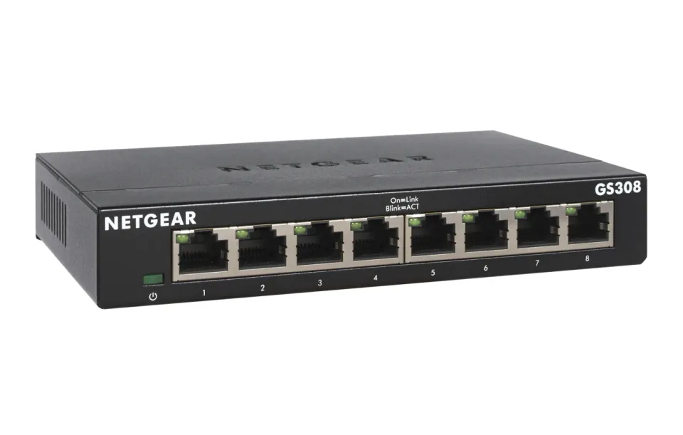 NETGEAR 8PT GE UNMANAGED SW METAL LP, GS308
