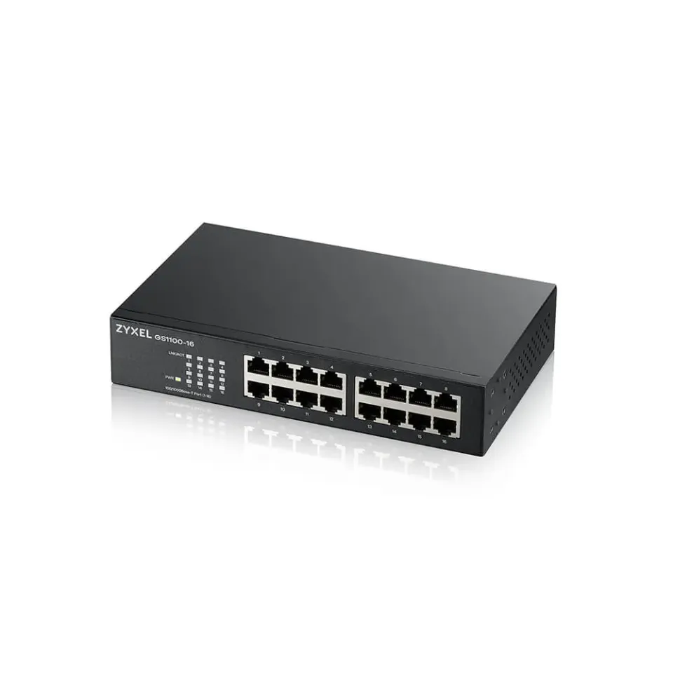 Zyxel GS1100-16 v4 16-port Gigabit Ethernet Switch, fanless
