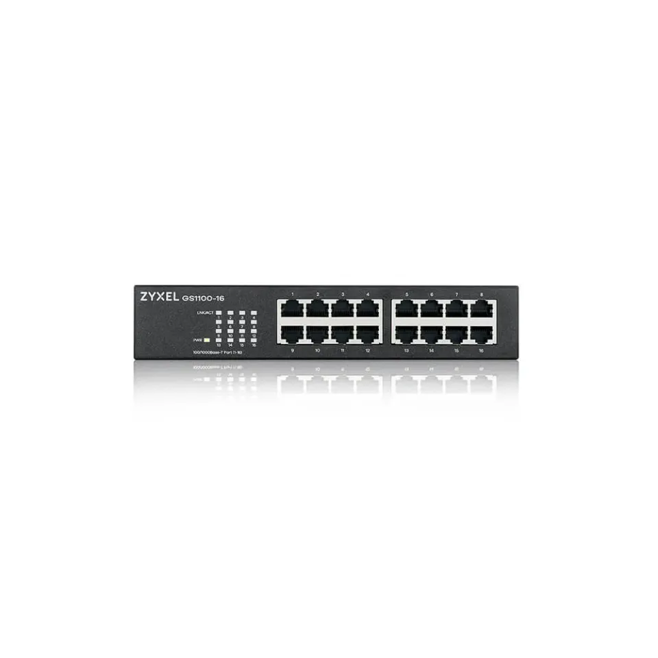 Zyxel GS1100-16 v4 16-port Gigabit Ethernet Switch, fanless