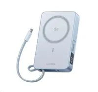 UGREEN magnetická powerbanka MagFlow 10000mAh s diplejem, Li-ion, 30W, MagSafe, 2x USB-C, stříbrná