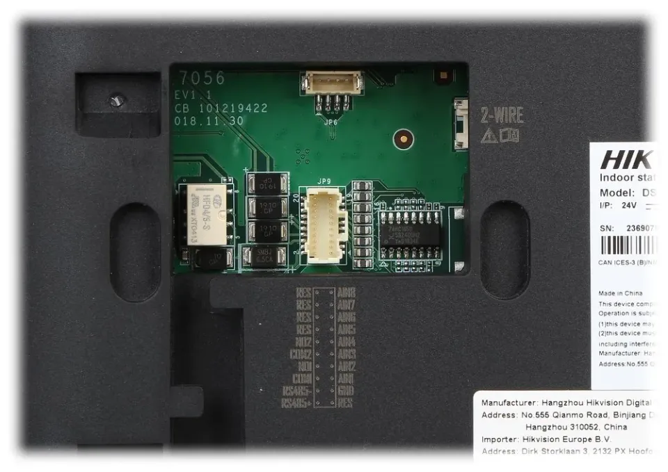 Hikvision DS-KH6320Y-WTE2 - 2-žilový 7" bytový dotykový monitor s Wifi