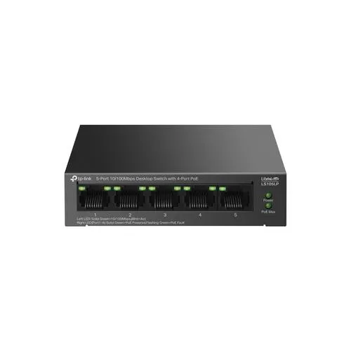 TP-LINK LS105LP 5portový 10/100Mbit/s stolní switch se 4 porty PoE