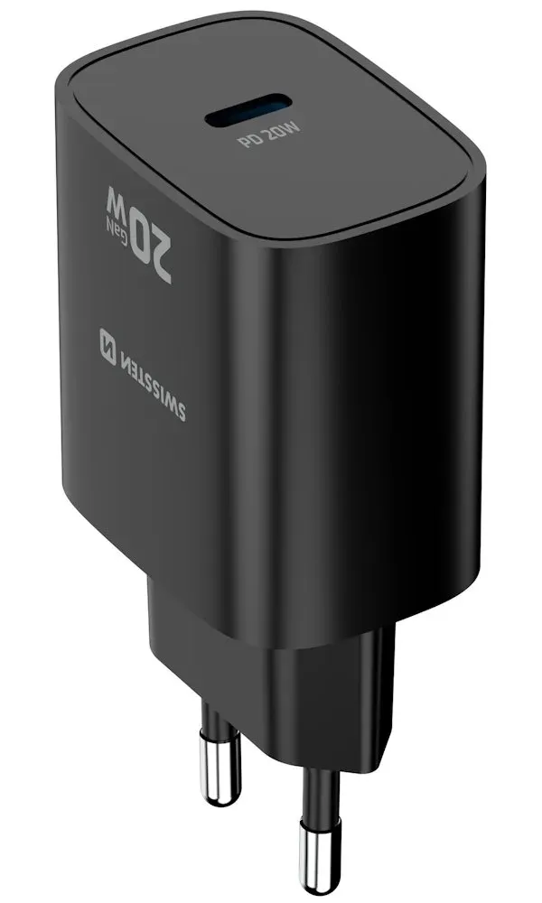 Swissten Síťový Adaptér Edge GaN 1x USB-C PD 20W Černý
